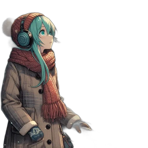 jacket, staff, hat, robot transparent PNG cut-out
