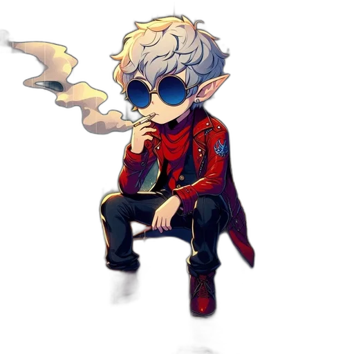 jacket, mask, dragon, pixel art transparent PNG cut-out