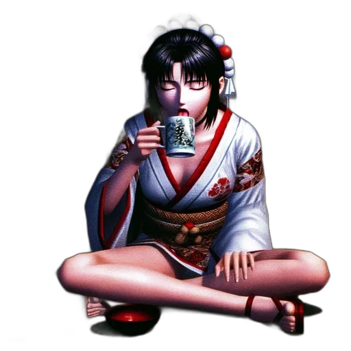 vaporwave, anime, fantasy art, photorealistic transparent PNG cut-out