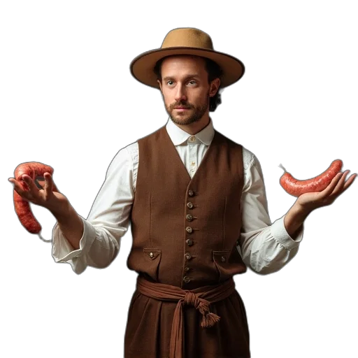 hat, shoes, food, staff transparent PNG cut-out