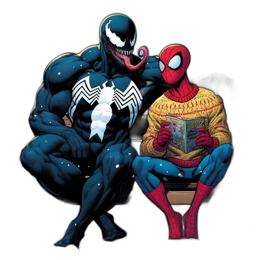 jacket, comic book art, concept art, two transparent PNG cut-out