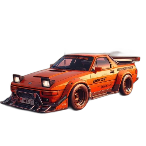 car, weapon, concept art, photorealistic transparent PNG cut-out