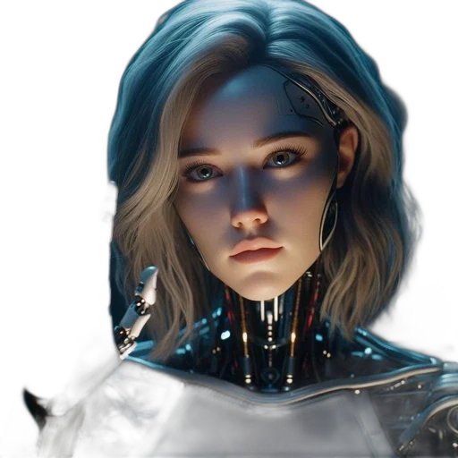 robot, face, concept art, cyberpunk transparent PNG cut-out