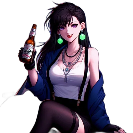jacket, bottle, pixel art, cyberpunk transparent PNG cut-out
