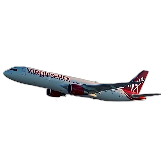 3d render, virginjets, boeing, 754s transparent PNG cut-out