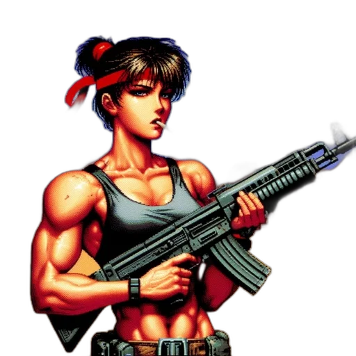 weapon, pixel art, comic book art, cyberpunk transparent PNG cut-out