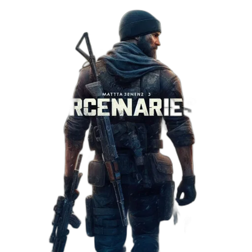weapon, jacket, face, concept art transparent PNG cut-out