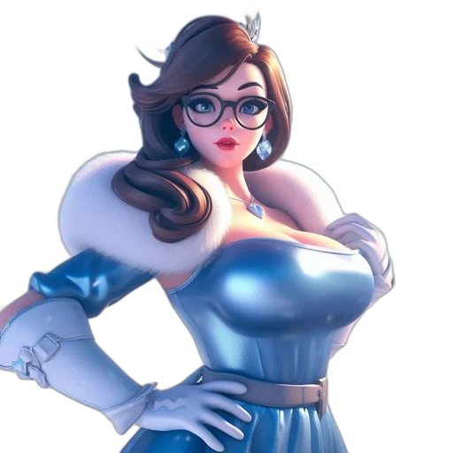 dress, robot, concept art, 3d render transparent PNG cut-out