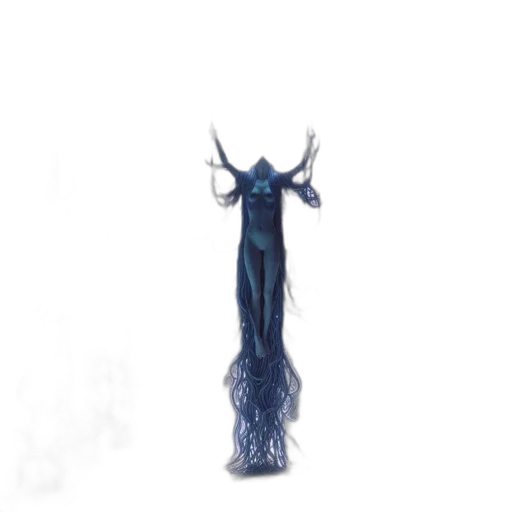 staff, hair, creature, dress transparent PNG cut-out