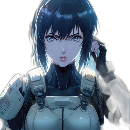 robot, weapon, face, jacket transparent PNG cut-out
