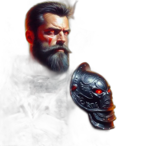 face, mask, robot, sword transparent PNG cut-out