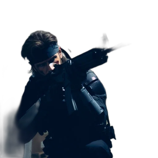weapon, staff, jacket, mask transparent PNG cut-out