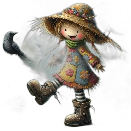 hat, staff, umbrella, dress transparent PNG cut-out