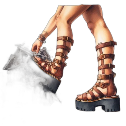 shoes, weapon, fantasy art, concept art transparent PNG cut-out