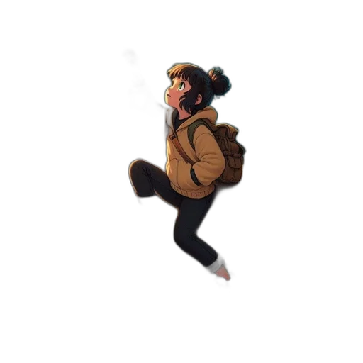 jacket, staff, creature, animal transparent PNG cut-out