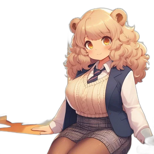 staff, dress, hair, creature transparent PNG cut-out