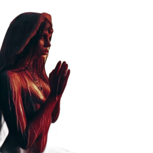 3d render, concept art, comic book art, red transparent PNG cut-out