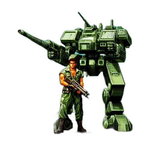 robot, weapon, concept art, 3d render transparent PNG cut-out