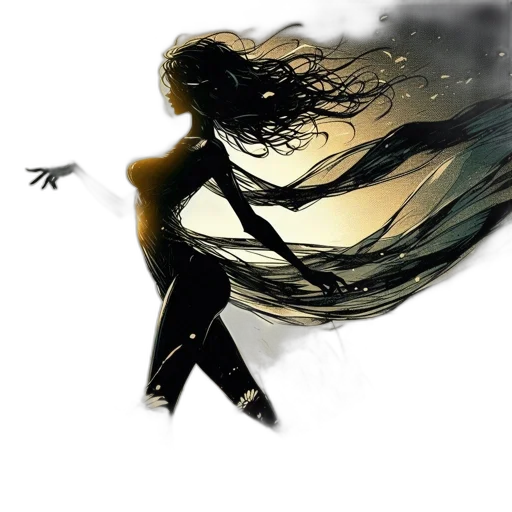 dress, hair, comic book art, concept art transparent PNG cut-out