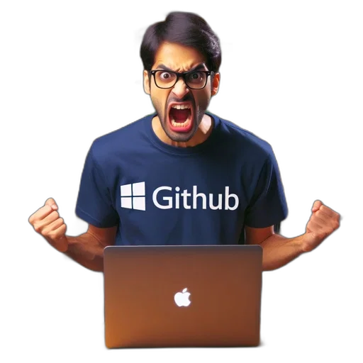 3d render, man, github, logo transparent PNG cut-out