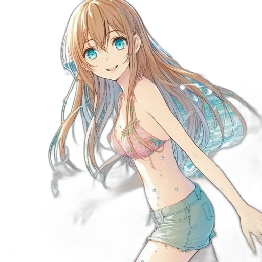dress, creature, staff, anime transparent PNG cut-out