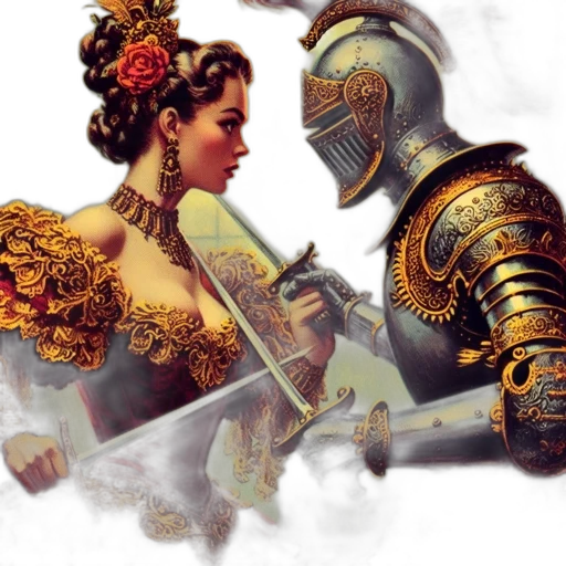 sword, robot, fantasy art, concept art transparent PNG cut-out