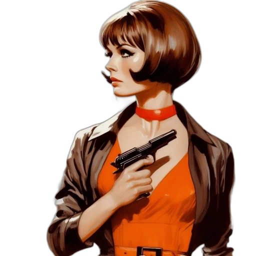 jacket, staff, dress, comic book art transparent PNG cut-out