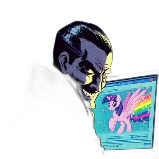 mask, creature, vaporwave, comic book art transparent PNG cut-out