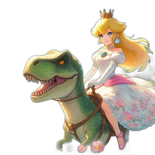 dragon, dress, crown, animal transparent PNG cut-out