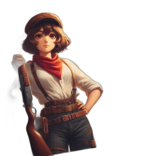 staff, hat, weapon, jacket transparent PNG cut-out