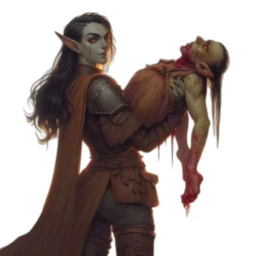 concept art, fantasy art, comic book art, dark transparent PNG cut-out