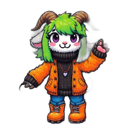 jacket, staff, animal, weapon transparent PNG cut-out