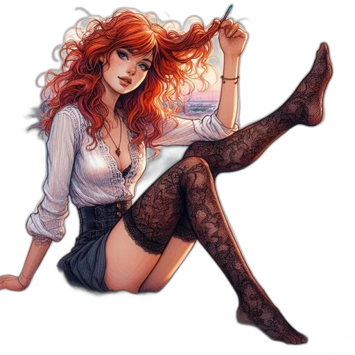 dress, comic book art, fantasy art, concept art transparent PNG cut-out