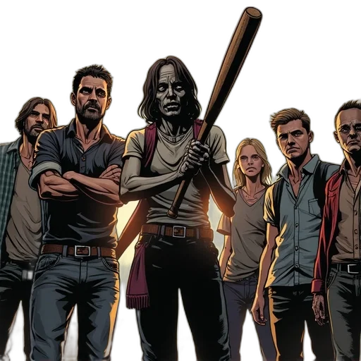 comic book art, concept art, cover, walking transparent PNG cut-out