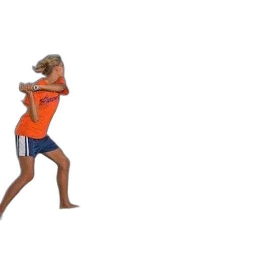woman, orange, shirt, swinging transparent PNG cut-out