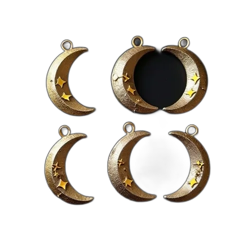 jewelry, collection, six, crescent transparent PNG cut-out