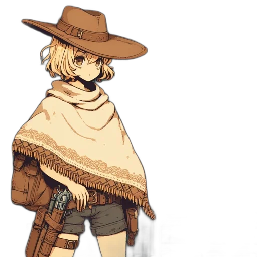 hat, jacket, weapon, staff transparent PNG cut-out