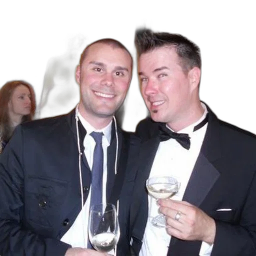 staff, two, men, formal transparent PNG cut-out