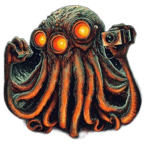 creature, mask, crown, staff transparent PNG cut-out