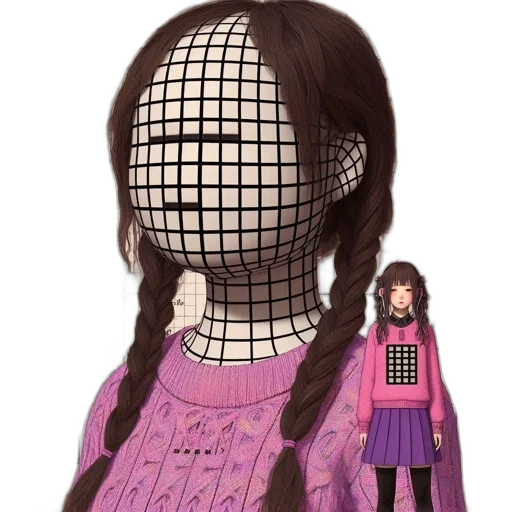 dress, mask, face, hair transparent PNG cut-out