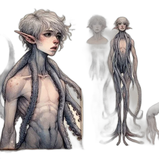 creature, concept art, fantasy art, watercolor transparent PNG cut-out