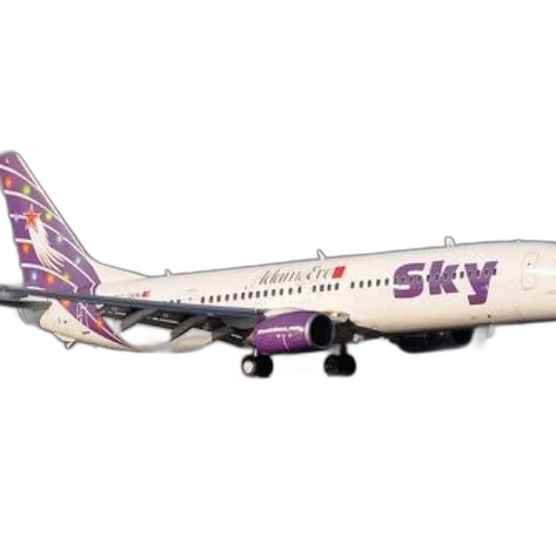 sky, airlines, plane, purple transparent PNG cut-out