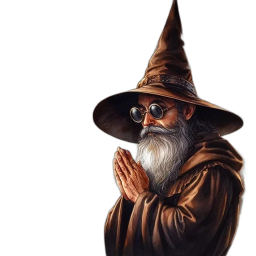 hat, staff, mask, fantasy art transparent PNG cut-out