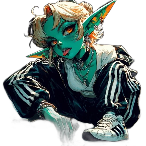 mask, jacket, creature, staff transparent PNG cut-out