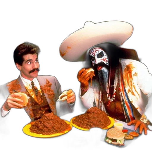 food, two, contrasting, individuals transparent PNG cut-out