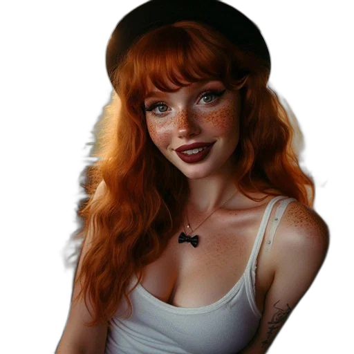hat, face, jewelry, hair transparent PNG cut-out