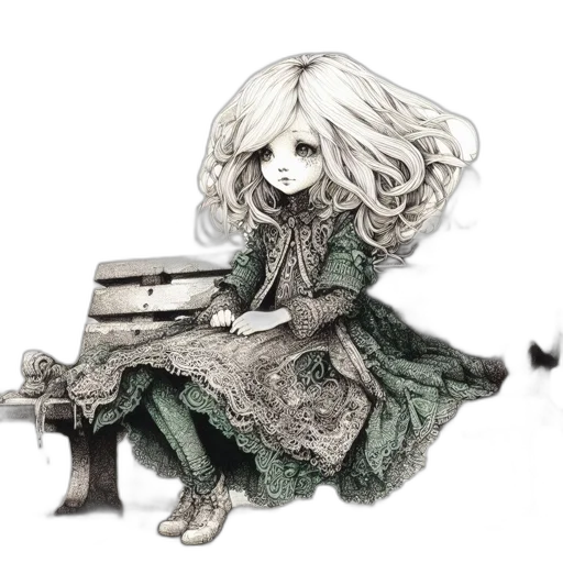dress, hair, creature, mask transparent PNG cut-out
