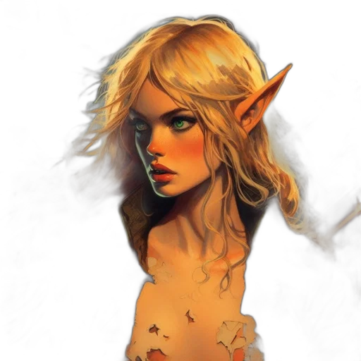 face, dragon, staff, fantasy art transparent PNG cut-out