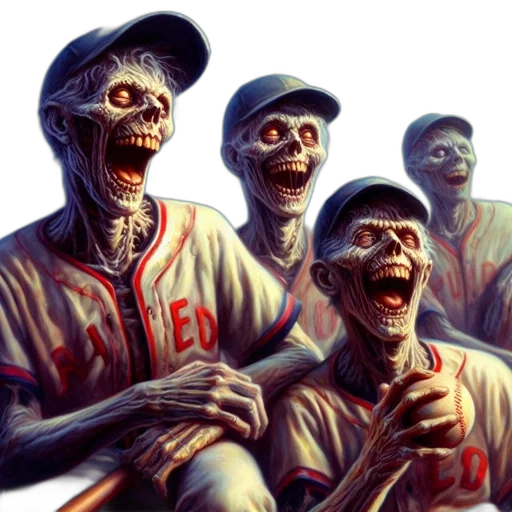 concept art, photorealistic, four, skeletons transparent PNG cut-out