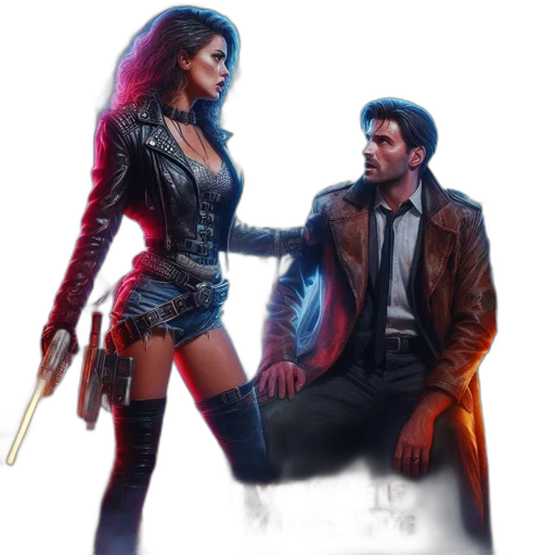 jacket, weapon, concept art, comic book art transparent PNG cut-out